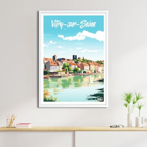 Vitry-sur-Seine-Poster – Vintage-Reiseposter – Île-de-France-Poster – Urbane Wanddekoration, Kunst und Kultur