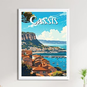 Cassis Travel Poster – Vintage Wall Art Print of Mediterranean Coast, Calanques, Beaches and Provençal Charm