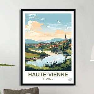 Haute-Vienne Poster – Vintage Travel Poster – France Poster – Retro Illustration – Nature and Heritage Wall Decor – Travel Gift Idea