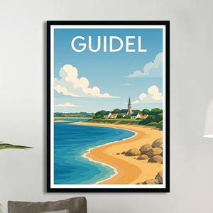 Guidel Poster – Travel Poster – Brittany Poster – Vintage Illustration – Seaside Wall Decor – Travel Gift Idea