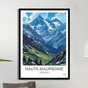 Haute-Maurienne Poster – Travel Poster – Savoie Poster – Vintage Mountain Illustration – Alps Wall Decor – Nature & Ski Gift Idea