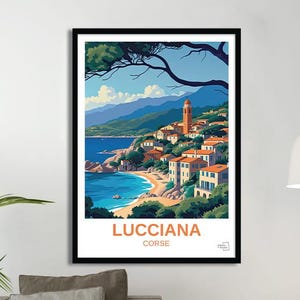 Lucciana Poster – Vintage Travel Poster – Corsica Poster – Retro Illustration – Wall Art Nature and Heritage – Travel Gift Idea