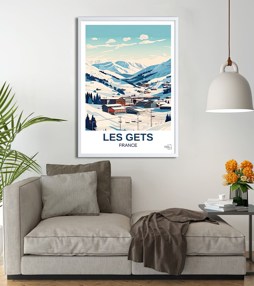Les Gets Poster – Travel Poster – Ski Resort Wall Art – Vintage ...