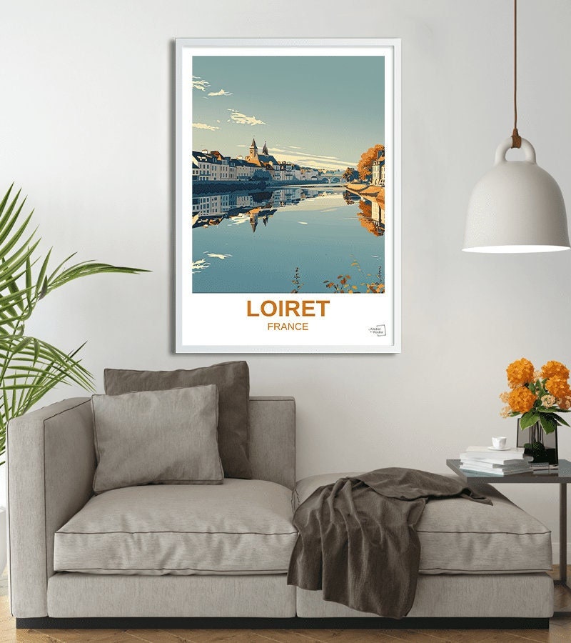 Loiret Poster – Vintage Travel Poster – Centre-Val de Loire Poster – Castle & Nature Illustration – French Landscape Wall Decor