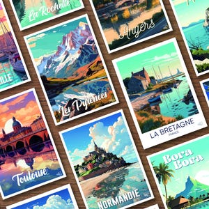 Affiche Moliet et Maa – Travel Poster – Côte des Landes – Illustration Vintage – Déco Murale Plage et Nature image 3