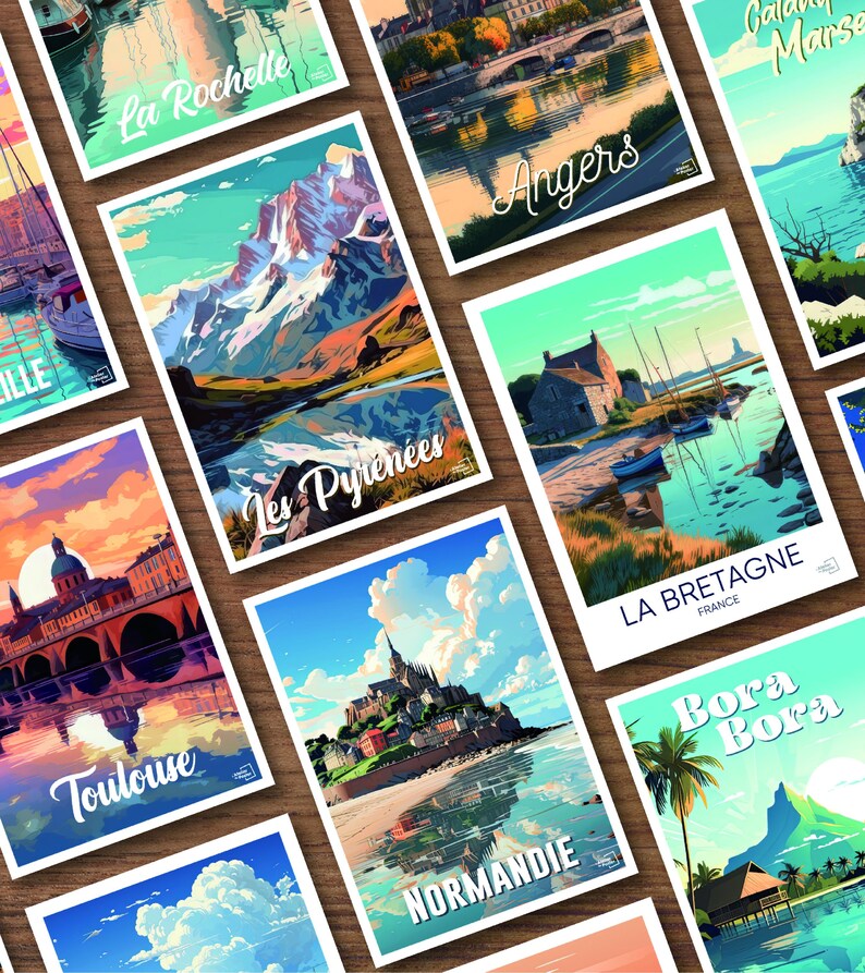 Affiche Moliet et Maa – Travel Poster – Côte des Landes – Illustration Vintage – Déco Murale Plage et Nature image 3
