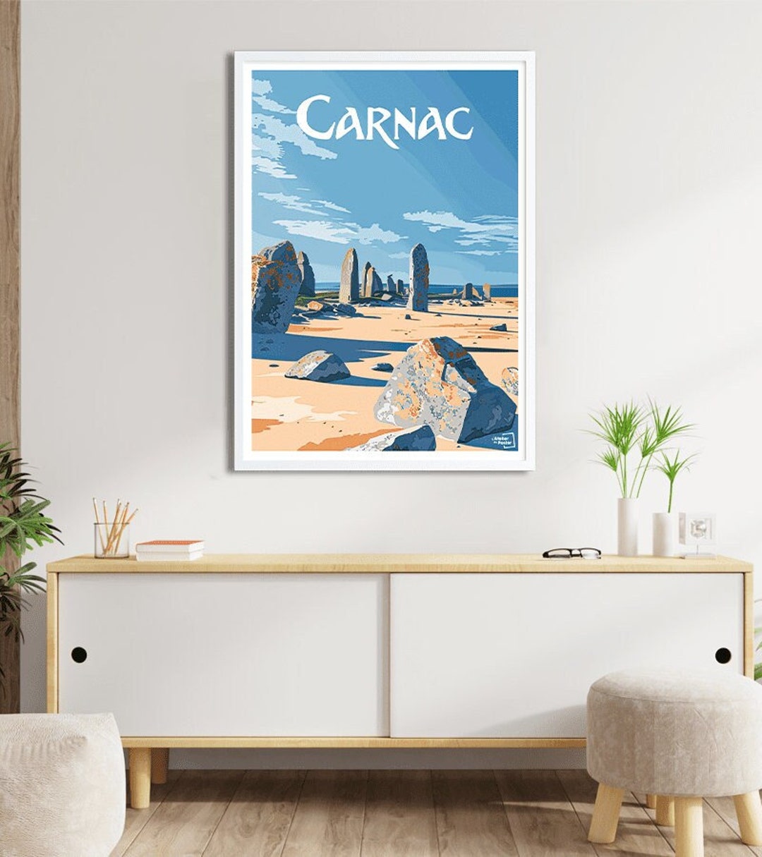 Affiche De Voyage Vintage Carnac - Menhirs Mystiques De Bretagne - 30x40 Cm
