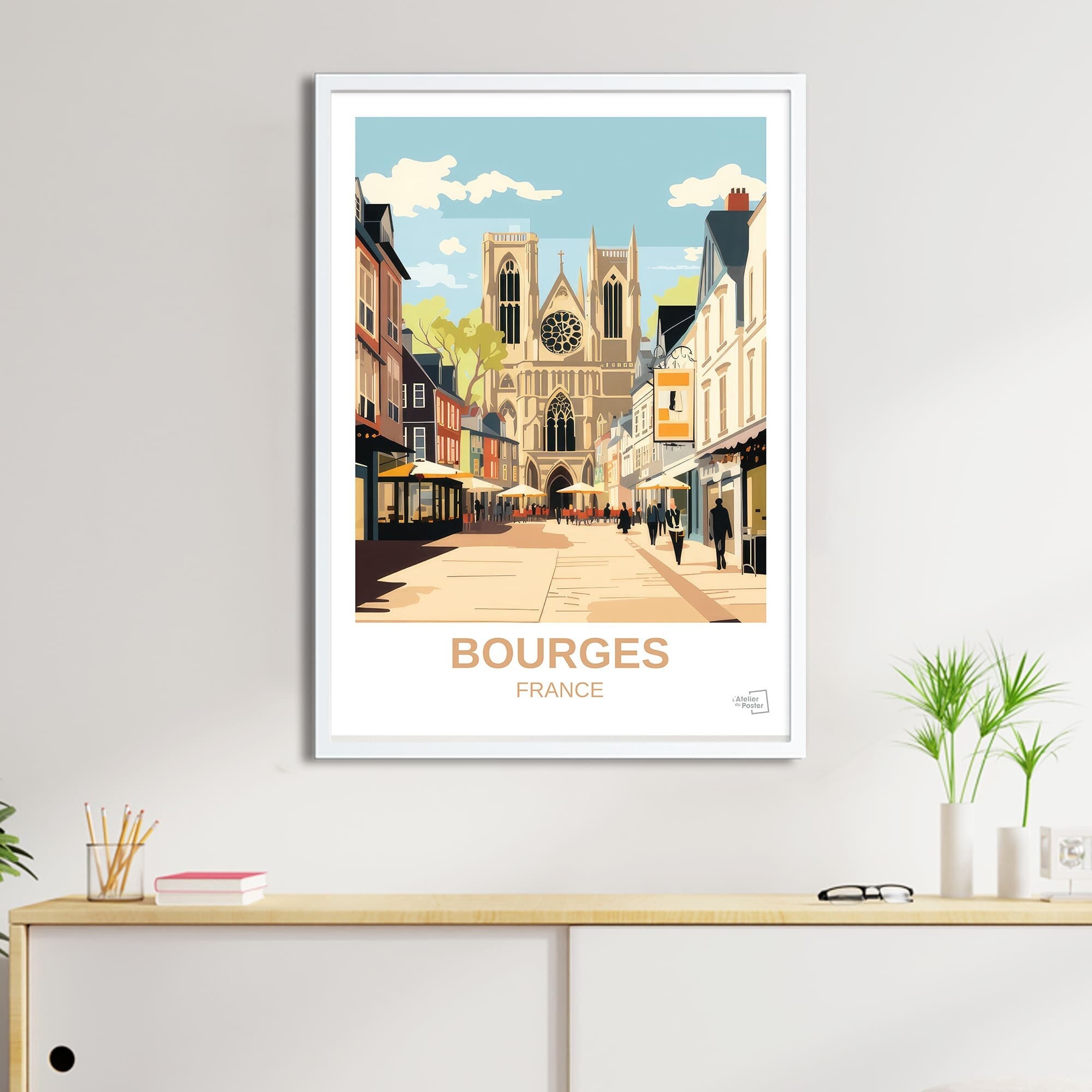 Bourges Poster – Vintage Travel Poster – Historic City Poster – Heritage and Architecture Wall Decoration