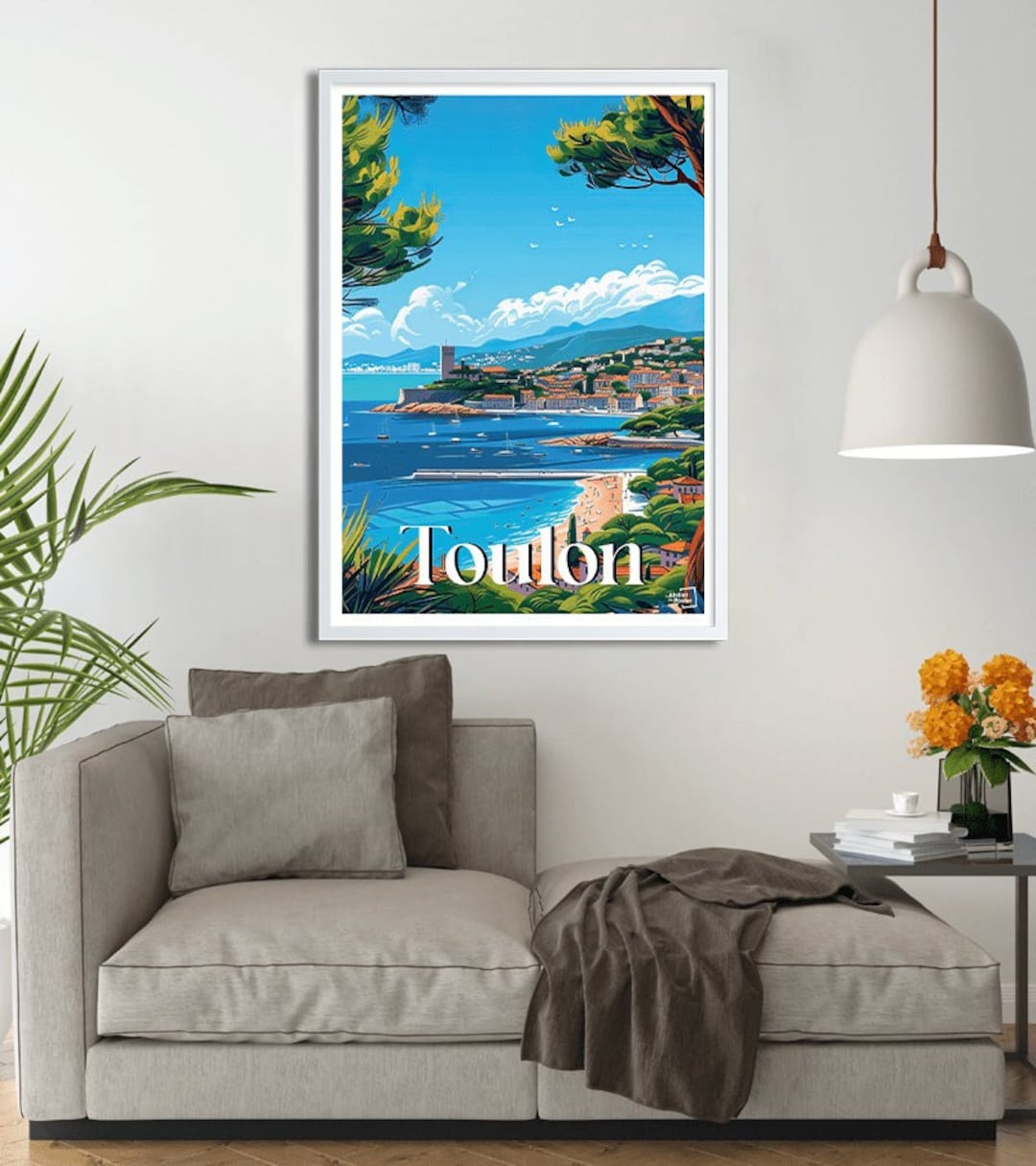 SDFGSD Poster Vintage De Voyage Toulon - Poster Décoratif Tendance Pour Chambre à Coucher - 30 X 45 Cm