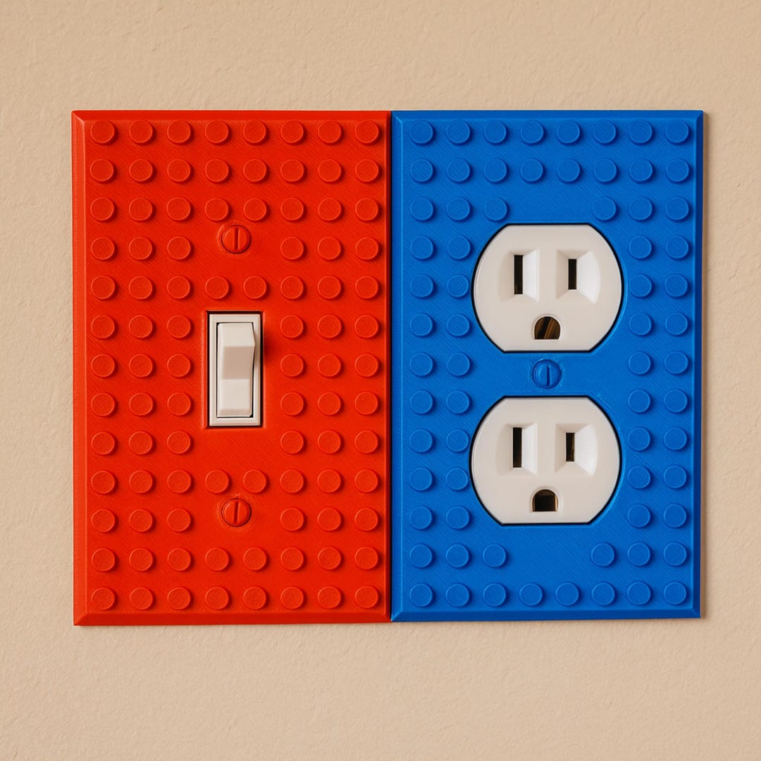 Building Block Light Switch & Outlet Cover | Fun Wall Plate | Kids Room ...