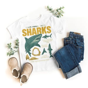 Kids Shark T-Shirt | DTG Printed Ocean Animal Tee | Funny Sea Creature Shirt | Marine Life Gift for Kids | Unisex Shark Lover Top