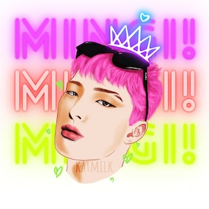 ATEEZ Mingi Pinkgi from Outlaw Glossy Photo Print