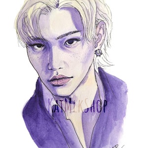 Stray Kids Felix Watercolor Art Print
