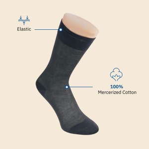 100% Mercerized Cotton Men's Dress Socks 3 Pairs in a Pack Dark Grey Size  Fits 9-12 - Etsy