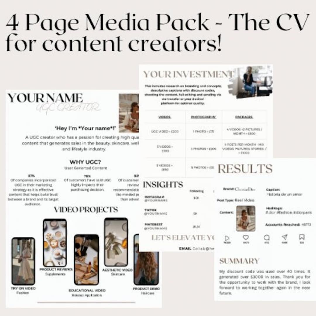 Media Pack for Content Creators Version 1 - Etsy