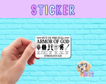 Armor of God Bible Verse Vinyl Sticker | Laptop Sticker | Faith Jesus Sticker | Christian | Bible Study | Water Bottle Sticker | Ephesians