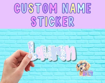 Custom Cottagecore Preppy Name Sticker |Personalized Name Decal |Handmade Product for Laptops, Water Bottles | Gift for Her |Luggage Sticker