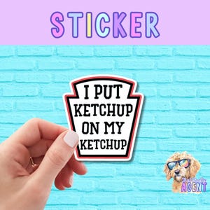 I Put Ketchup On My Ketchup Vinyl Sticker | Funny Sticker | Water Bottle Sticker | Sarcastic Sticker | Laptop Sticker | Food Sticker