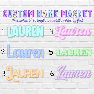 Custom Name MAGNET| Personalized Name Decal | Cute Colorful Pastel | Holographic | Refrigerator Magnet | Gift | Create Your Own