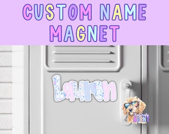 Custom Cottagecore Preppy Name MAGNET | Gift for Her | Handmade Product | Custom Fridge Magnet | Personalized Magnet | Locker Magnet