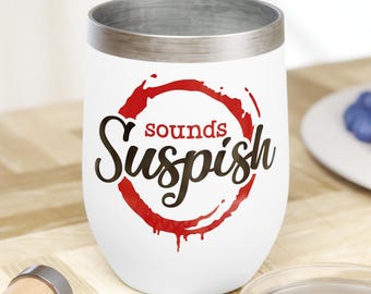 Isolierte Weinbecher Geschenkidee für True Crime Fan Geschenk für Podcast-Liebhaber Becherschale für Kaffeegetränkebehälter für Reisegetränkehalter