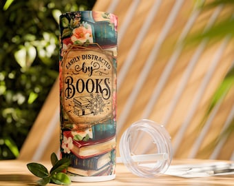Book Lover Gift Idea Teacher Appreciation Present Reading Enthusiast Travel Mug Insulated Design Bookish Tumbler Stainless Steel Drink