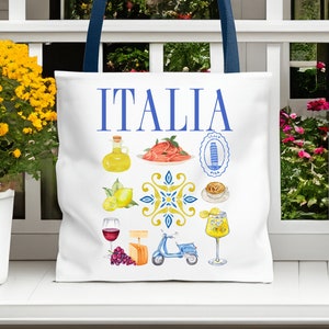 Italy Tote Bag Italy Handbag Italian Bag from Italy Travel Bag Italian Gift Bag Italy Vacation Bag Travel Carryon Bag Cute Airplane Tote