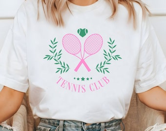 Felroze tennistank nieuwigheid tennistanks groene tennistanktop leuk tennis-T-shirt tennisteamtank Tennisbalshirts tennisracket