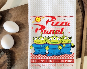 Toy Story Kitchen Dish Towel Pizza Planet Alien Disney Kitchen Decor Dish Cloth Hand Towel Kitchen Gift Home Decor Set Collectible Gift