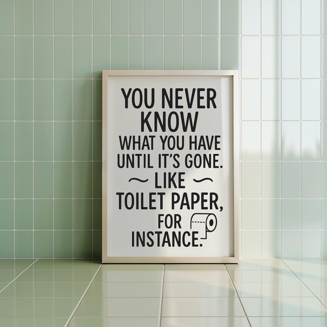 Funny Bathroom Art Wall Decor Print Design Bathroom Sign Guest Bathroom ...