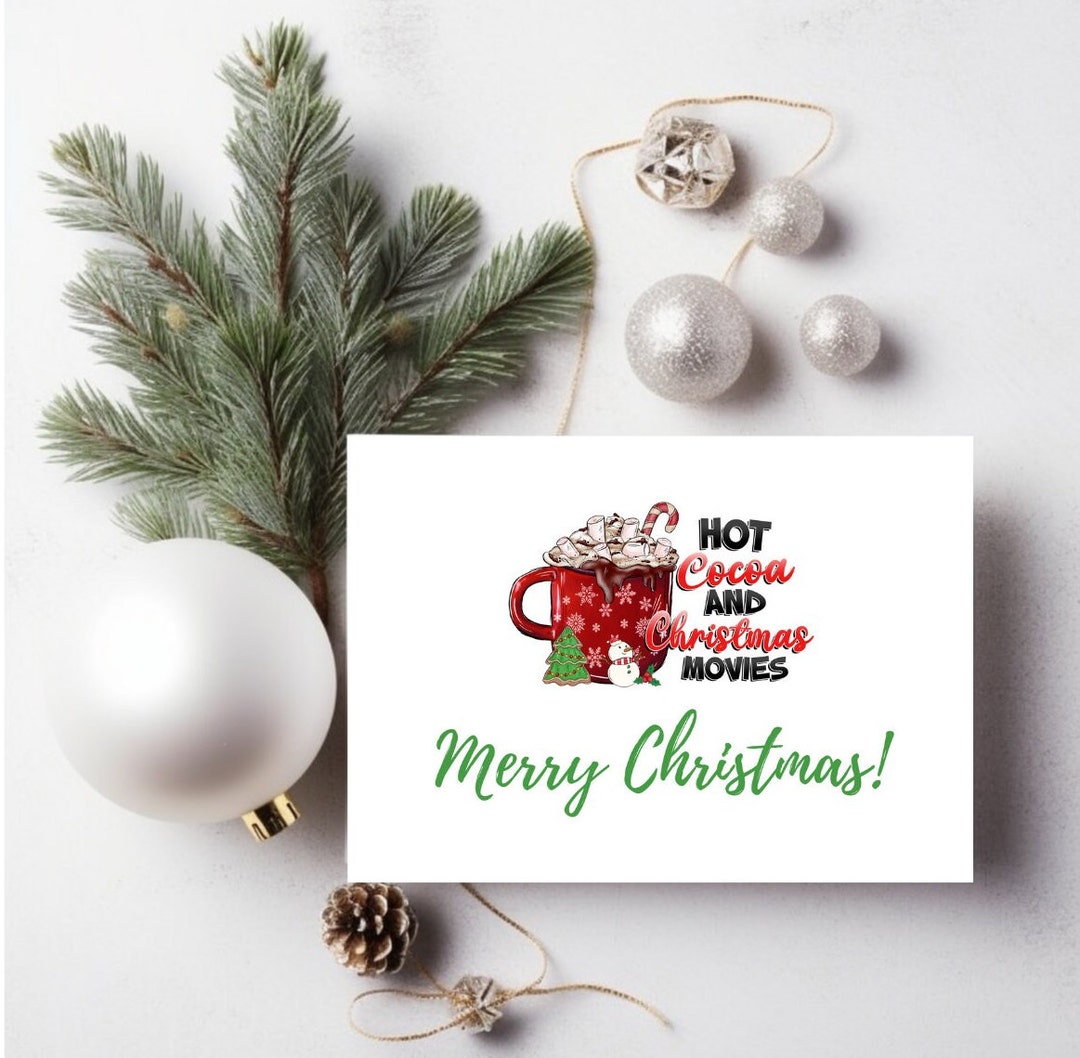 Custom Christmas Cards Bulk Personalized Holiday Cards With Green Envelope Set of 5 or 10 Merry