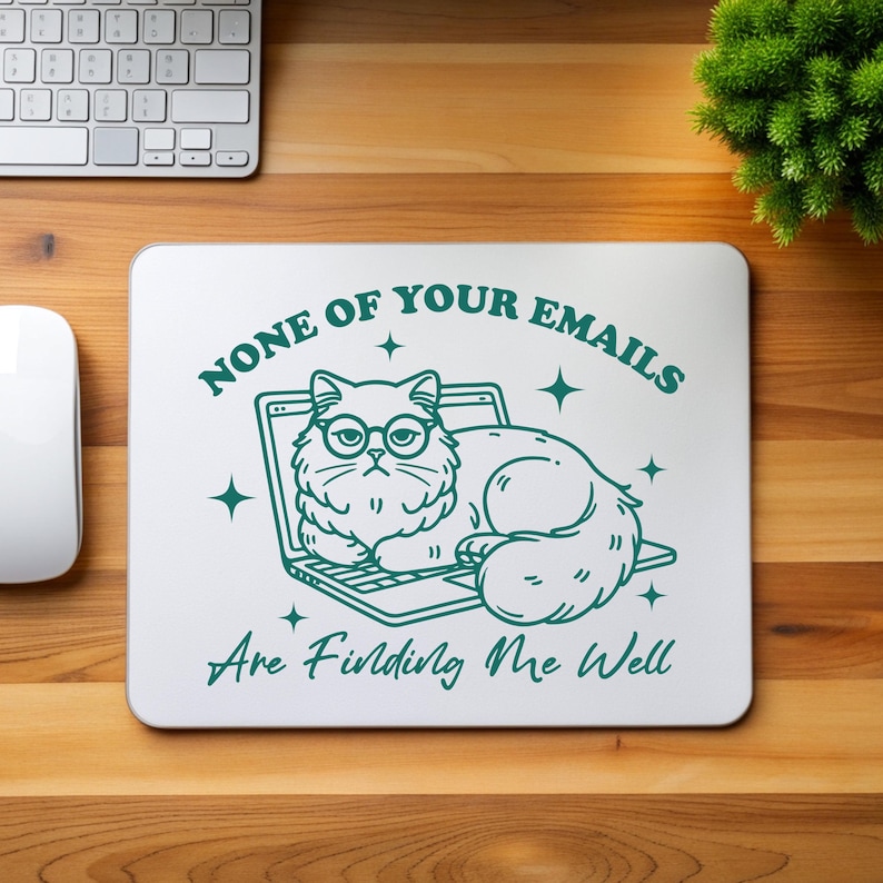Cat Mousepad Funny Mousepad Office Desk Decor Work From Home Accessories Coworker Gift Secret Santa Gift White Elephant Gift Gag Gift Funny Office Gift Desk Accessory