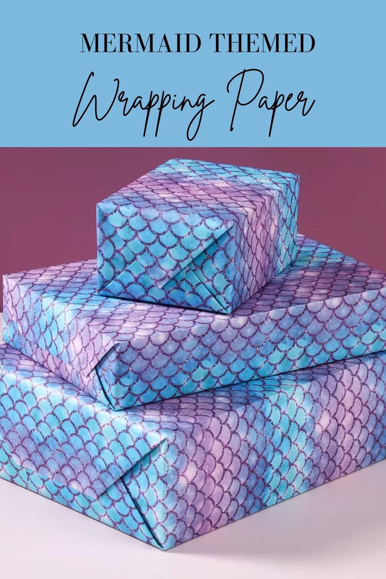 Mermaid Wrapping Paper Kids Gift Wrap Birthday Packaging Little Mermaid