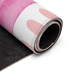 Polka Dot Toddler Rug Rainbow Striped Playroom Rug Nursery Decor Colorful Toddler Mat Baby Room Carpet Girls Bedroom Rug Girls Pink Rug image 7