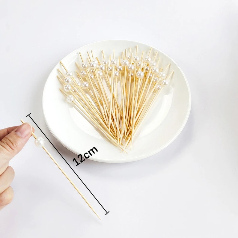 300 Pink Pearl Cocktail Pick Pink Appetizer Toothpicks Wedding Decor