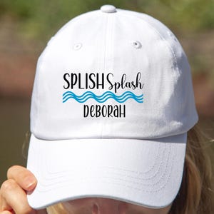 Splish Splash Hat Personalized Hat Water Volleyball Hat Swimmer Gift Swim Cap Water Sports Hat Water Game Blue Wave Hat Water Lover Gift