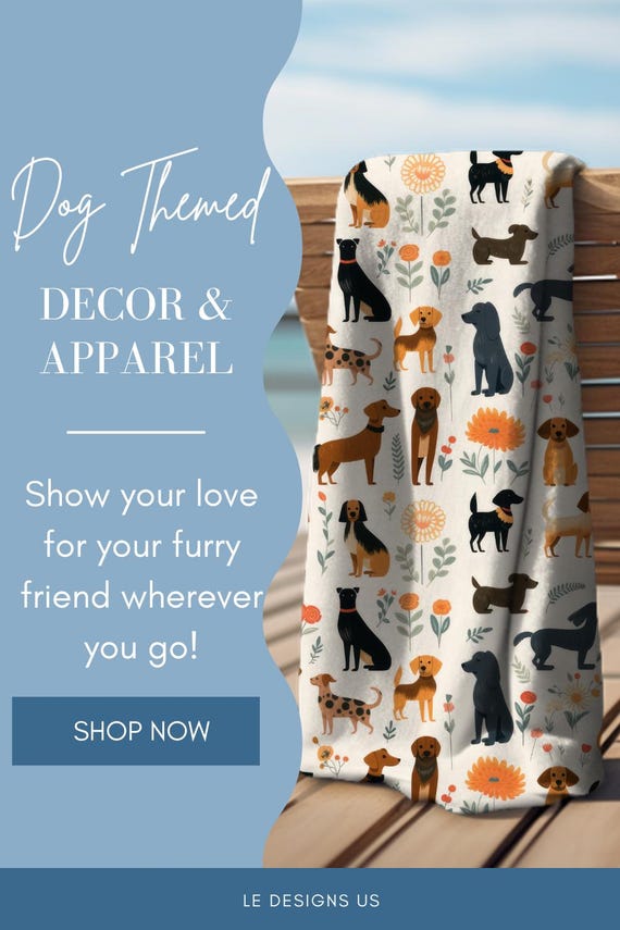 Dog Beach Towel Quick Dry Cotton Blend Fabric Pattern Floral