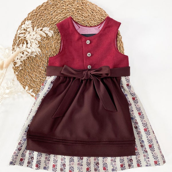 Babydirndl rot gemustert Gr.86