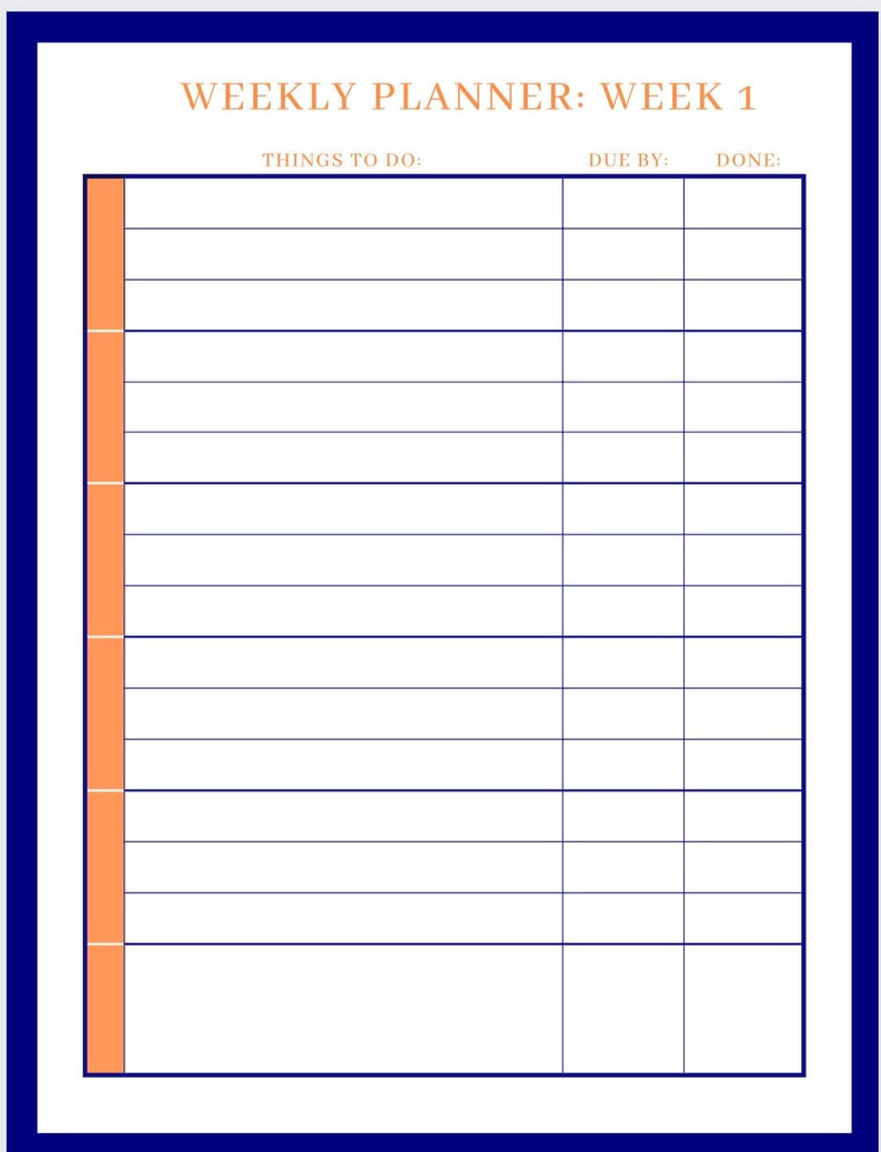 College Semester Printable