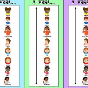 Feelings Scale for Kids/ Interactive Feeling Scale/ Children’s Individual Printable Feelings Scale/ Digital Download Kids Feeling Chart