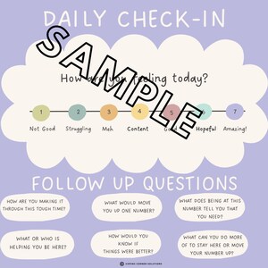 Daily Mental Health Check-in Poster, Wellness Worksheet (digital ...