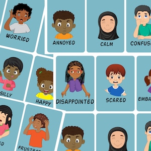 Tarjetas de sentimientos/ Tarjetas de emociones para niños/ Baraja de sentimientos para niños