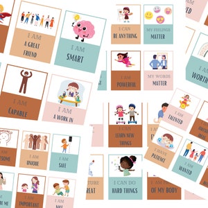 Tarjetas de afirmación para niños/ Tarjetas de afirmación imprimibles/ Tarjetas de autoestima/ Tarjetas de afirmación positiva/ Tarjetas de confianza en uno mismo