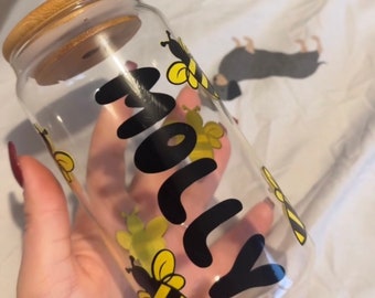 Gepersonaliseerd glas met rietje