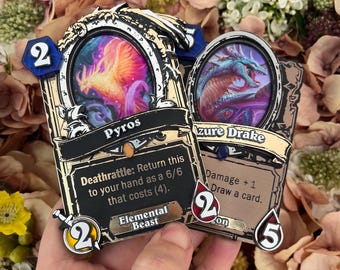 Hearthstone Inspired Custom Gold and Silver Personalized cards