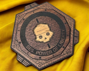 Helldivers Personalized Wooden Coaster