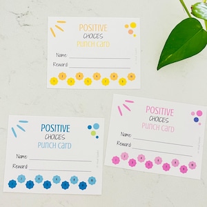 Printable Reward Cards for Kids: Behavior Tracker, Positive Choices (Digital Download)