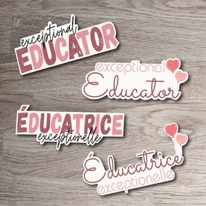 Exceptional Educator Sticker / Autocollant Éducatrice Exceptionelle, Perfect Christmas or Educator Appreciation Gift