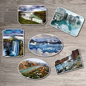 Voyage en Islande, attractions et autocollants souvenirs, Gullfoss, glacier de Jokulsarlon, Landmannalaugar, Skogafoss, Sky Lagoon, parc de Thingvellir