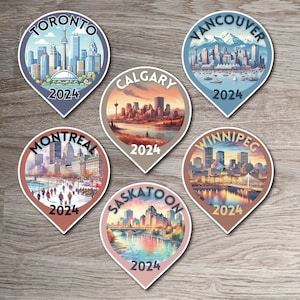 Stickers liste de seaux de voyage Canada 2024, souvenir de vacances au Canada, cadeau surprise pour les vacances, sticker pour agenda, ordinateur portable, bouteille d'eau